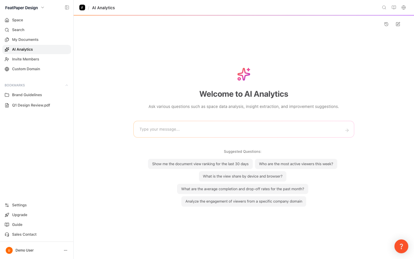 AI Analytics chat over the workspace data