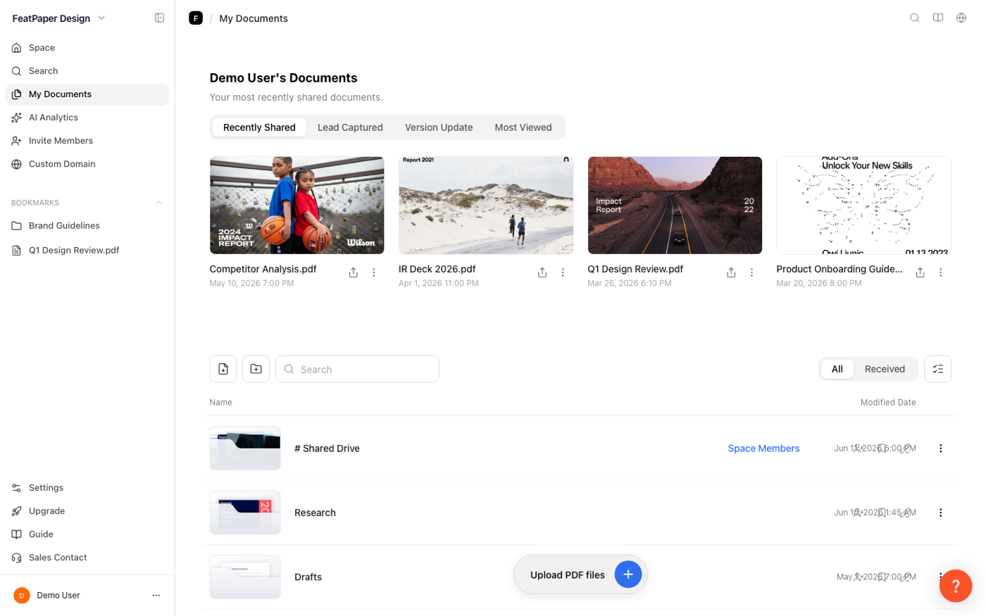 Team file management: folders and documents