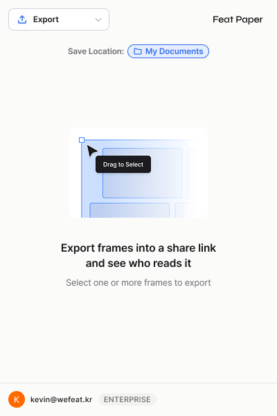Exporting frames into a share link from inside the plug-in