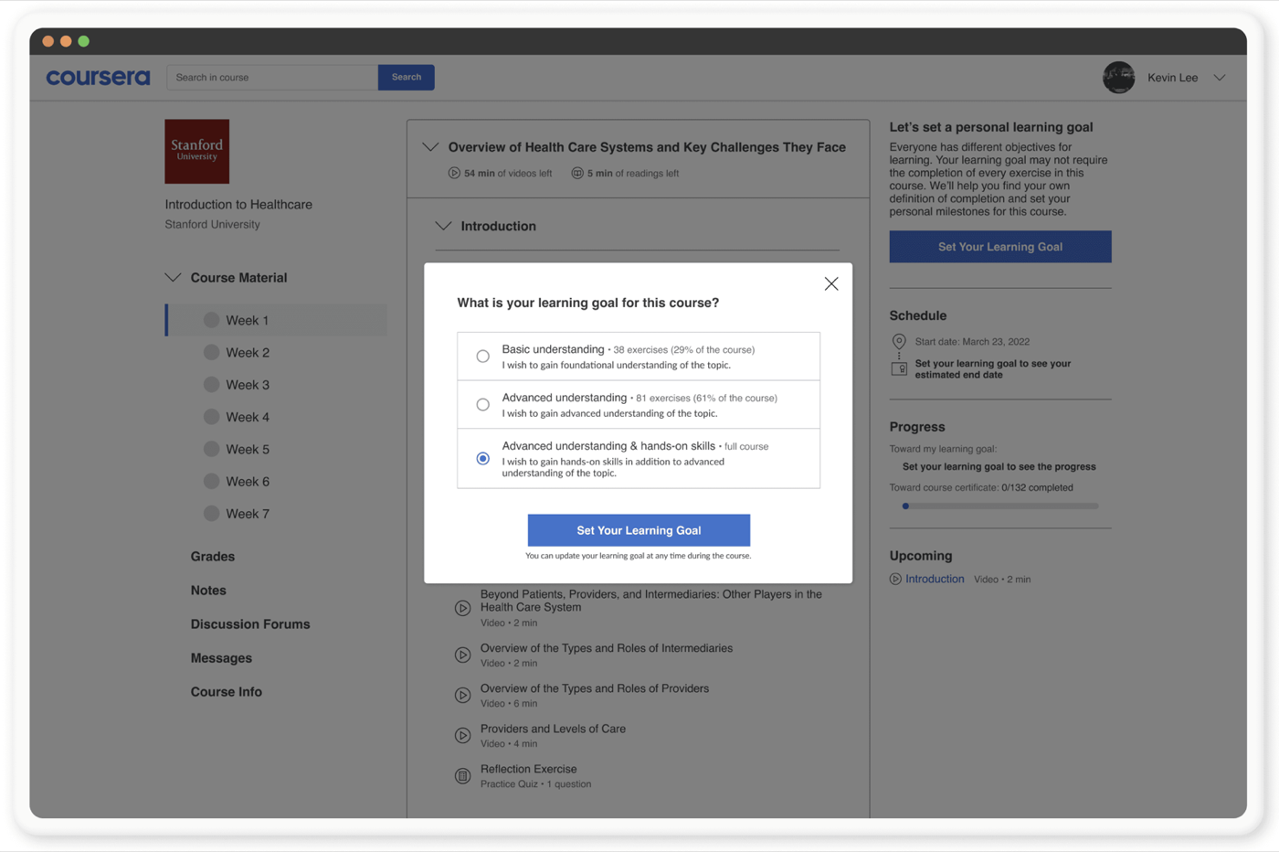 Coursera User Retention, Design solutions